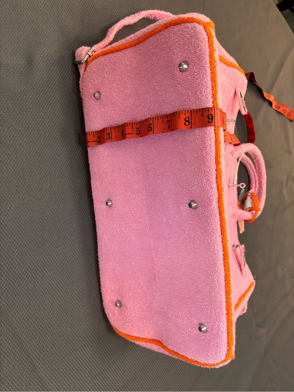 Pink Textured Top-Handle Tote Bag with Unicorn Charm. New - Picture 2 of 15